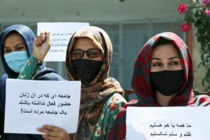 Women gather to demand their rights under Taliban rule during a protest in Kabul, Afghanistan on September 3, 2021. © 2021 Wali Sabawoon/AP Images “We decided to protest to demand our basic rights: the right to education, to work, and political participation. We want the Taliban to know that they cannot eliminate us from society.” Those were the words of Arezo, a young woman from Kabul who took to the streets after the Taliban’s announcement that women would not be allowed to hold senior positions in Afghanistan’s new government. “The Taliban have told women that they have no place in the new order,” another protester said. “We told them that we want to continue working, but they say only female nurses and teachers are allowed to work. We are engineers and lawyers and we want to work in our professions, but they say we cannot and should stay at home instead.” Protests by Afghan women against Taliban restrictions that began in Herat on September 2 have spread to Kabul and Mazar-e-Sharif. On September 4, around 100 women gathered in front of the presidential palace – now the Taliban’s command center in Kabul – carrying banners and chanting slogans for an equal society. Taliban security forces reacted violently to these protests. In Kabul they stopped the women and beat at least 10 of them. Nargis was among those beaten. She told me: “When I saw that they are badly beating one of the participants, I went to help but the Taliban soldier hit me with a metal object, and I fainted. All I remember is that there were two other women on the ground, and they were still being beaten.” Taliban officials said they detained four of their men who beat the protesters. Taliban authorities are obligated under international human rights law to respect and uphold the right of everyone to peacefully protest. Concerned governments should press the Taliban to protect freedom of expression and peaceful assembly. As governments assess their relationship with the Taliban in the weeks ahead, it will be critical for the Taliban to demonstrate they are willing to accommodate diverse communities, tolerate dissent, and meet the demands of women and girls for their fundamental rights – including the right to work and to participate fully in political life, including in public office.